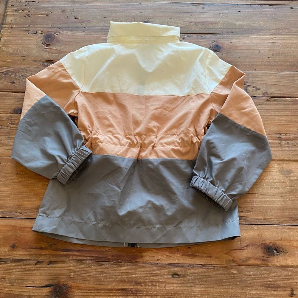 Spring Jacket Color Block Off White Peach Gray Size  5T - Picture 2 of 7
